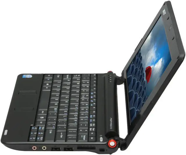 Alt view image 2 of 17 - Acer Aspire One AOA110-1626 Onyx Black Intel Atom N270(1.60 GHz) 8.9" WSVGA 1GB Memory 16GB SSD Netbook