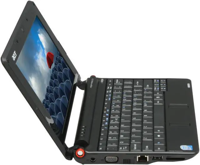 Alt view image 6 of 17 - Acer Aspire One AOA110-1626 Onyx Black Intel Atom N270(1.60 GHz) 8.9" WSVGA 1GB Memory 16GB SSD Netbook
