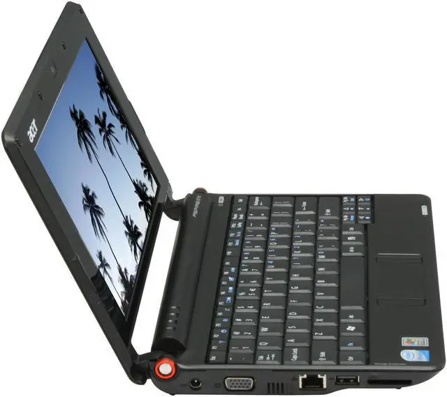 Alt view image 6 of 17 - Acer Aspire One AOA150-1029 Onyx Black Intel Atom N270(1.60 GHz) 8.9" WSVGA 1GB Memory 120GB HDD Netbook