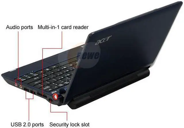 Alt view image 3 of 17 - Acer Aspire One AOA150-1447 Sapphire Blue Intel Atom N270(1.60 GHz) 8.9" WSVGA 1GB Memory 160GB HDD Netbook