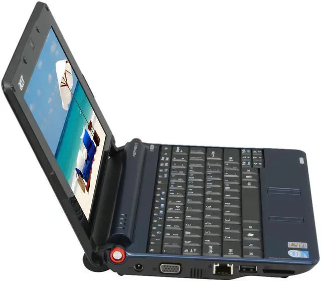 Alt view image 6 of 17 - Acer Aspire One AOA150-1447 Sapphire Blue Intel Atom N270(1.60 GHz) 8.9" WSVGA 1GB Memory 160GB HDD Netbook
