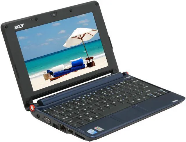 Alt view image 7 of 17 - Acer Aspire One AOA150-1447 Sapphire Blue Intel Atom N270(1.60 GHz) 8.9" WSVGA 1GB Memory 160GB HDD Netbook
