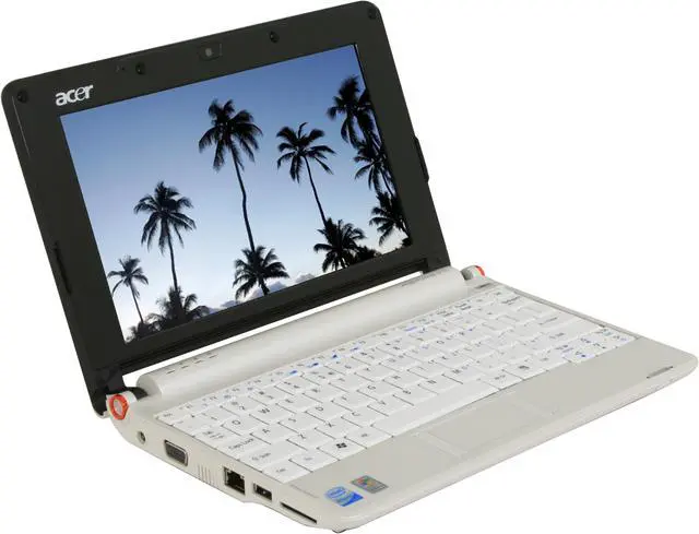Alt view image 7 of 17 - Acer Aspire One AOA150-1316 White Intel Atom N270(1.60 GHz) 8.9" WSVGA 1GB Memory 120GB HDD Netbook