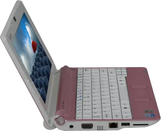 Alt view image 6 of 19 - Acer Aspire One AOA150-1672 Pink Intel Atom N270(1.60 GHz) 8.9" WSVGA 1GB Memory 160GB HDD Netbook