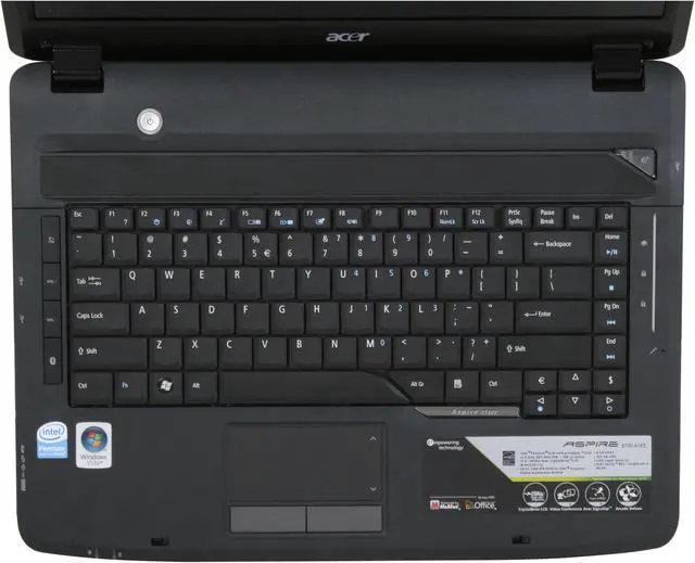 Alt view image 10 of 18 - Acer Laptop Aspire Intel Pentium T3200 4GB Memory 320GB HDD Intel GMA 4500M 15.4" Windows Vista Home Premium AS5730-4163