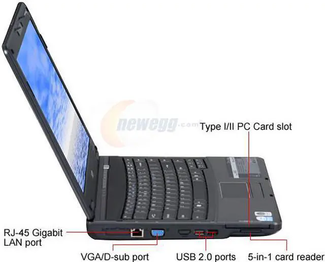 Alt view image 4 of 12 - Acer Laptop Extensa Intel Pentium T3400 2GB Memory 160GB HDD Intel GMA 4500M 14.1" Windows Vista Home Premium EX4630-4922