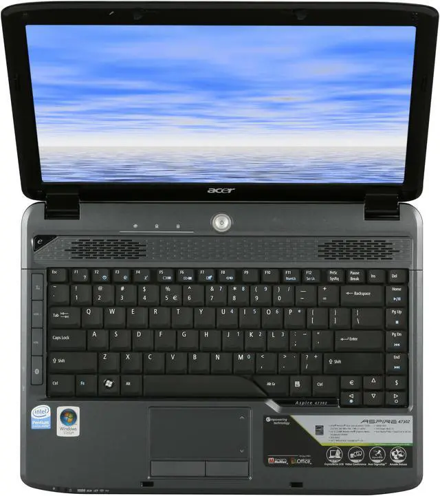 Alt view image 7 of 12 - Acer Laptop Aspire Intel Pentium T3200 2GB Memory 160GB HDD Intel GMA 4500M 14.1" Windows Vista Home Premium AS4730-4857
