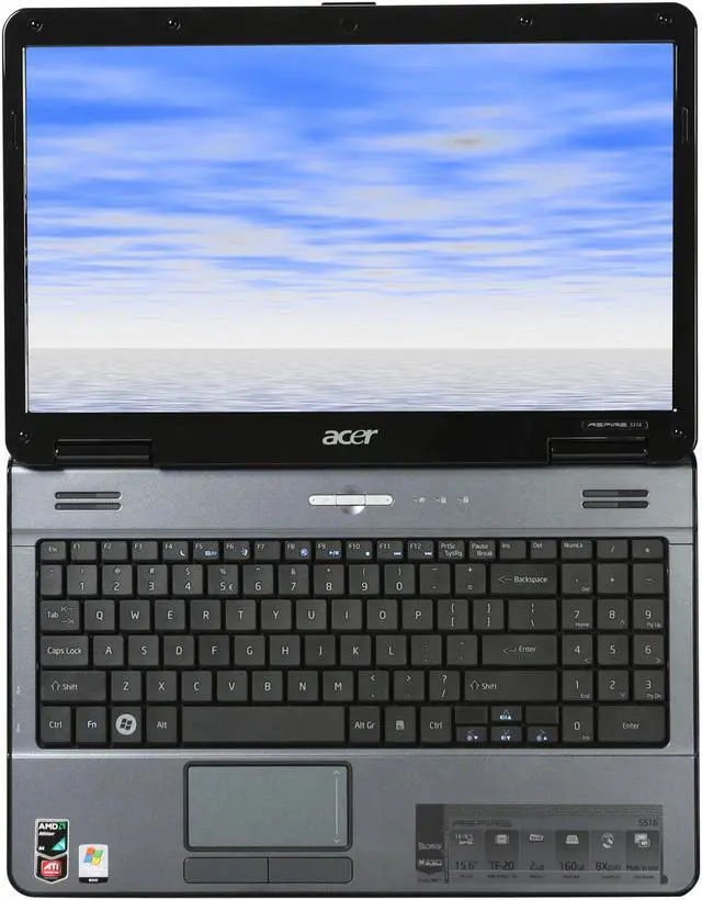 Alt view image 6 of 8 - Acer Laptop Aspire AMD Athlon 64 TF-20 2GB Memory 160GB HDD ATI Radeon X1200 IGP 15.6" Windows Vista Home Basic AS5516-5474