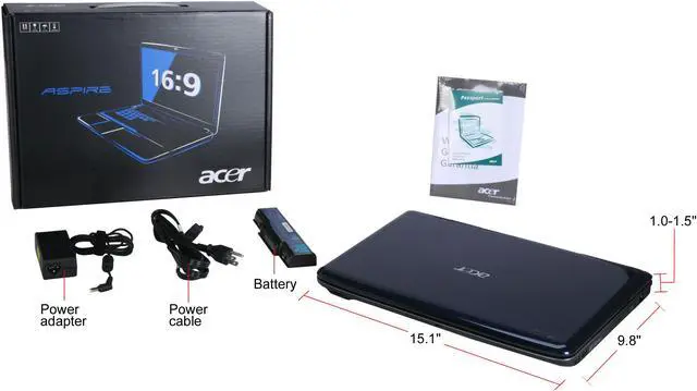 Alt view image 8 of 8 - Acer Laptop Aspire AMD Athlon 64 X2 QL-64 3GB Memory 320GB HDD ATI Radeon HD 3200 15.6" Windows Vista Home Premium AS5536-5883