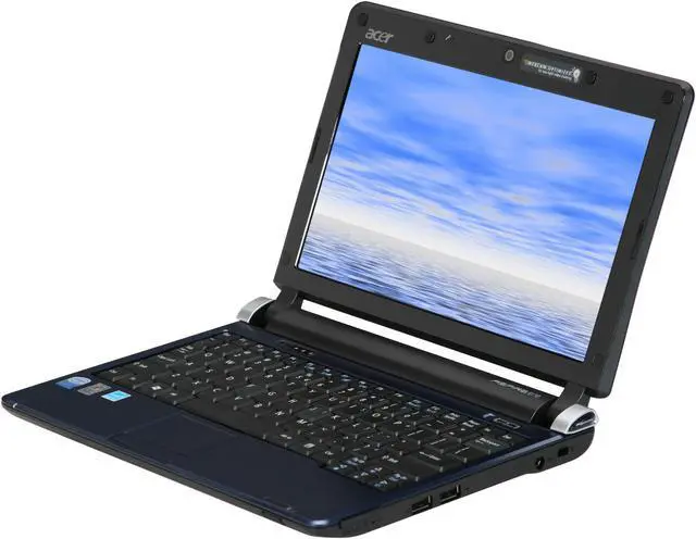 Alt view image 2 of 9 - Acer Aspire One AOD250-1580 Blue Intel Atom N270(1.60 GHz) 10.1" WSVGA 1GB Memory 160GB HDD Netbook
