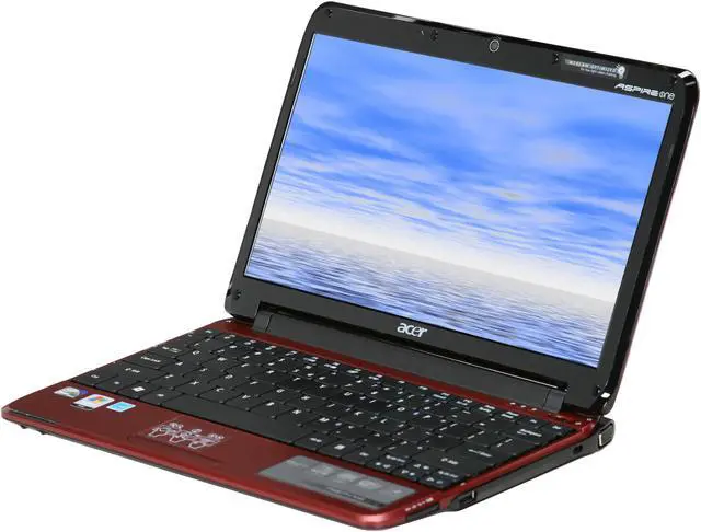 Alt view image 2 of 8 - Acer Aspire One AO751h-1211 Red Intel Atom Z520 11.6" WXGA 2GB Memory 250GB HDD Netbook
