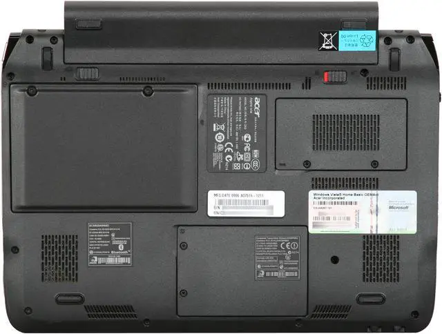 Alt view image 7 of 8 - Acer Aspire One AO751h-1211 Red Intel Atom Z520 11.6" WXGA 2GB Memory 250GB HDD Netbook