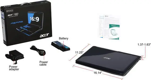 Alt view image 8 of 8 - Acer Laptop Aspire Intel Core 2 Duo T6500 4GB Memory 250GB HDD NVIDIA GeForce GT 130M 15.6" Windows Vista Home Premium 64-bit AS5739G-6132