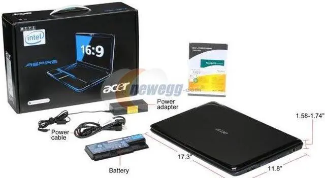 Alt view image 6 of 6 - Acer Laptop Aspire Intel Core 2 Duo T6500 4GB Memory 250GB HDD NVIDIA GeForce 9600M GT 18.4" Windows Vista Home Premium 64-bit AS8730G-6681
