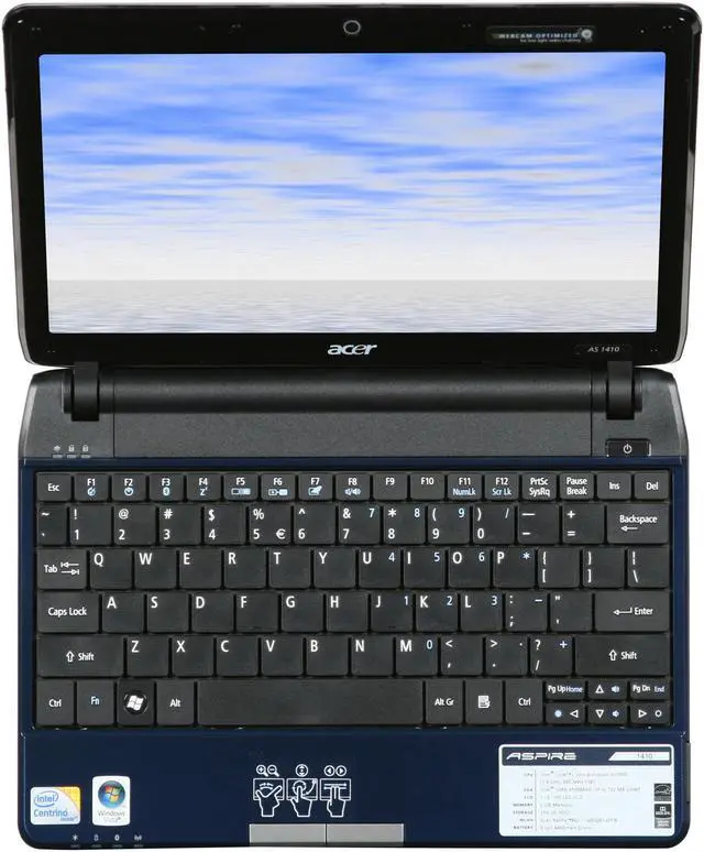 Alt view image 6 of 8 - Acer Laptop Aspire Intel Core 2 Solo ULV SU3500 2GB Memory 250GB HDD Intel GMA 4500MHD 11.6" Windows Vista Home Premium AS1410-8414