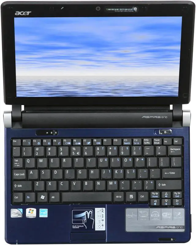 Alt view image 6 of 8 - Acer Aspire One AOD250-1197 Sapphire Blue Intel Atom N270(1.60 GHz) 10.1" WSVGA 1GB Memory 250GB HDD Netbook