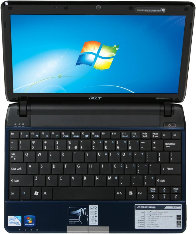 Alt view image 6 of 8 - Acer Aspire Timeline 11.6" Intel Pentium SU4100 3GB Memory DDR2 667 Windows 7 Home Premium 64-bit AS1810TZ-4174