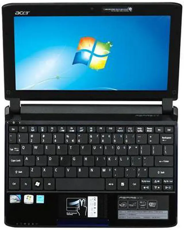 Alt view image 6 of 8 - Acer Aspire One AO532h-2588 Onyx Blue Intel Atom N450(1.66 GHz) 10.1" WSVGA 1GB Memory 160GB HDD Netbook