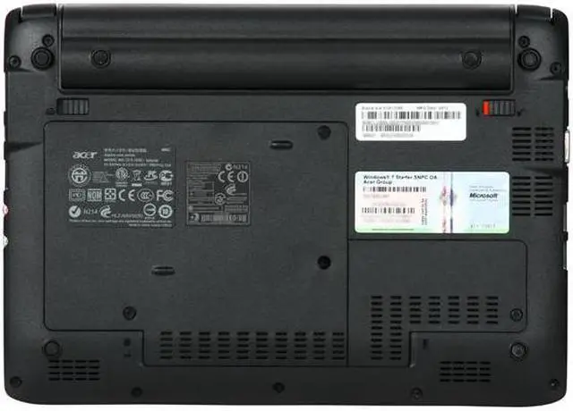 Alt view image 7 of 8 - Acer Aspire One AO532h-2588 Onyx Blue Intel Atom N450(1.66 GHz) 10.1" WSVGA 1GB Memory 160GB HDD Netbook