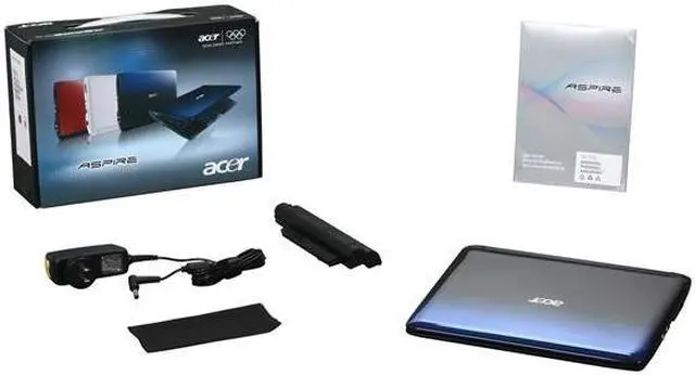 Alt view image 8 of 8 - Acer Aspire One AO532h-2588 Onyx Blue Intel Atom N450(1.66 GHz) 10.1" WSVGA 1GB Memory 160GB HDD Netbook