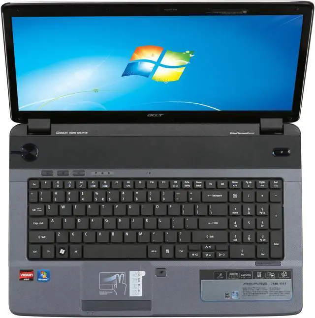 Alt view image 6 of 8 - Acer Laptop Aspire AMD Athlon II M300 4GB Memory 320GB HDD ATI Radeon HD 4200 17.3" Windows 7 Home Premium 64-bit AS7540-1317