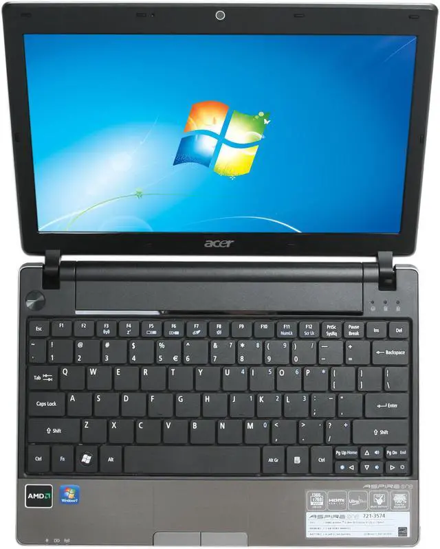 Alt view image 6 of 8 - Acer Aspire One AO721-3574 Mesh Black AMD Athlon II Neo K125(1.70 GHz) 11.6" 2GB Memory 250GB HDD Netbook