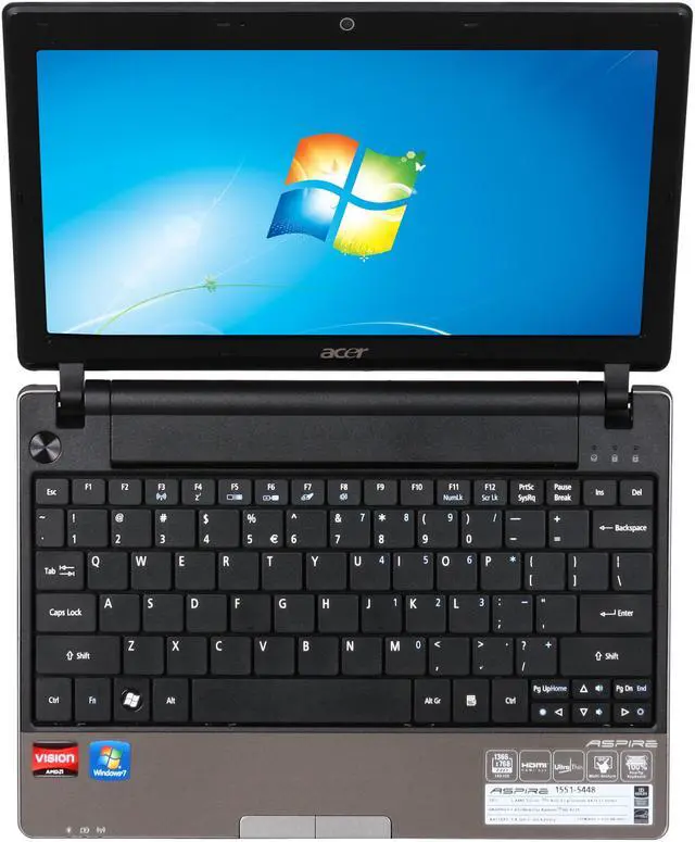 Alt view image 6 of 8 - Acer Laptop Aspire AMD Turion II Neo K625 4GB Memory 320GB HDD ATI Radeon HD 4225 11.6" Windows 7 Home Premium 64-bit AS1551-5448