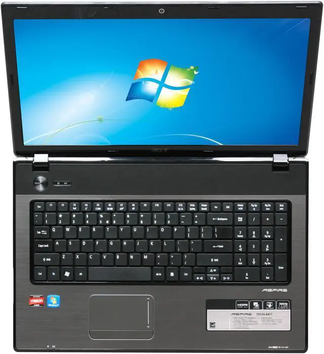 Alt view image 6 of 7 - Acer Laptop Aspire AMD Phenom II N850 4GB Memory 500GB HDD ATI Mobility Radeon HD 5650 17.3" Windows 7 Home Premium 64-bit AS7551G-6477
