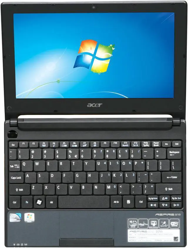 Alt view image 5 of 6 - Acer Aspire One AOD255-2509 Diamond black Intel Atom N450(1.66 GHz) 10.1" 1GB Memory 160GB HDD Netbook