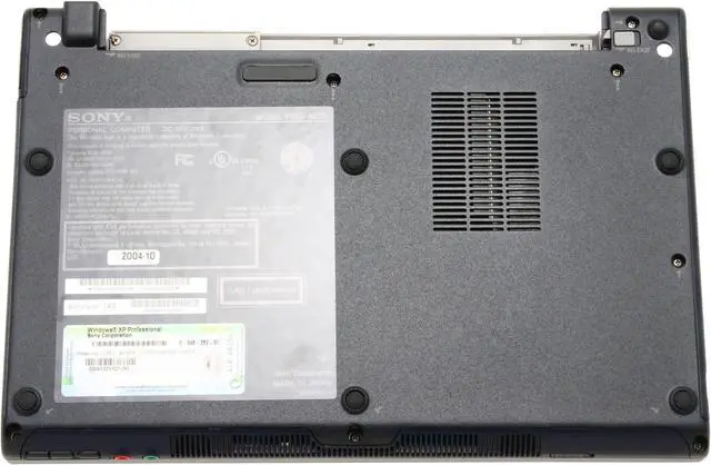 Alt view image 9 of 11 - SONY Laptop VAIO 1.10GHz 512MB Memory 40GB HDD Intel Extreme Graphics 2 10.6" Windows XP Professional VGN-T140P/L