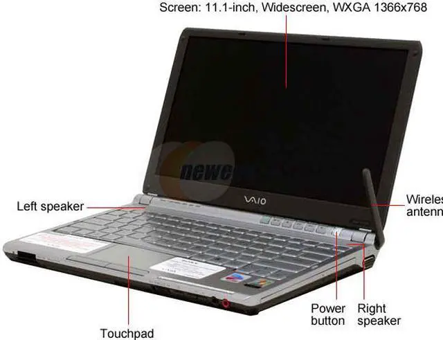 Alt view image 2 of 11 - SONY Laptop VAIO TX Series Intel Pentium M ULV 753 512MB Memory 80GB HDD Intel GMA 900 11.1" Windows XP Professional VGN-TX750P/B