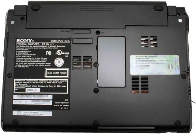 Alt view image 9 of 11 - SONY Laptop VAIO TX Series Intel Pentium M ULV 753 512MB Memory 80GB HDD Intel GMA 900 11.1" Windows XP Professional VGN-TX750P/B