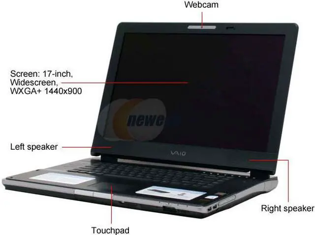 Alt view image 2 of 16 - SONY VAIO AR Series 17.0" Intel Core Duo T2400 1GB Memory DDR2 533 Windows XP Media Center