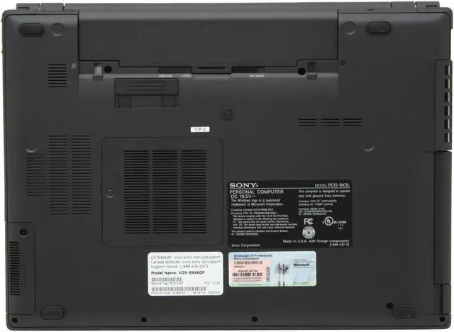 Alt view image 11 of 15 - SONY Laptop VAIO BX Series Intel Core 2 Duo T5600 1GB Memory 100GB HDD ATI Mobility Radeon X1600 15.4" Windows XP Professional VGN-BX660P29