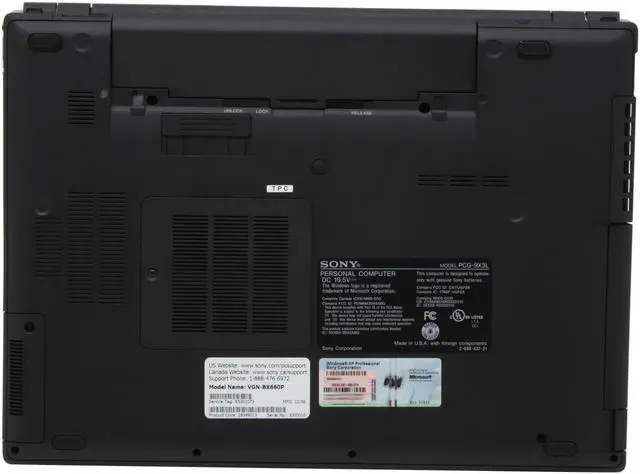 Alt view image 11 of 15 - SONY Laptop VAIO BX Series Intel Core 2 Duo T7400 1GB Memory 100GB HDD ATI Mobility Radeon X1600 15.4" Windows XP Professional VGN-BX660P49