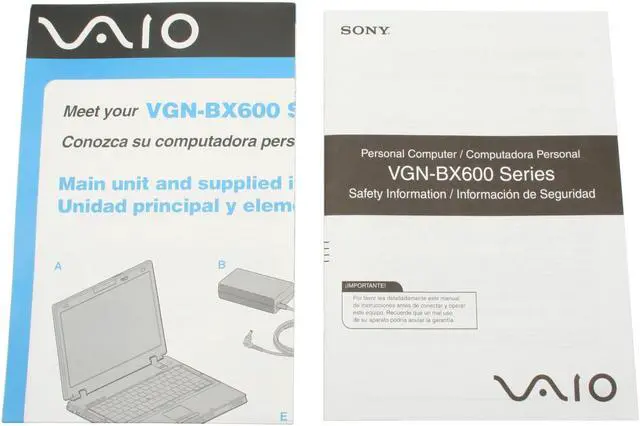 Alt view image 15 of 15 - SONY Laptop VAIO BX Series Intel Core 2 Duo T7400 1GB Memory 100GB HDD ATI Mobility Radeon X1600 15.4" Windows XP Professional VGN-BX660P49