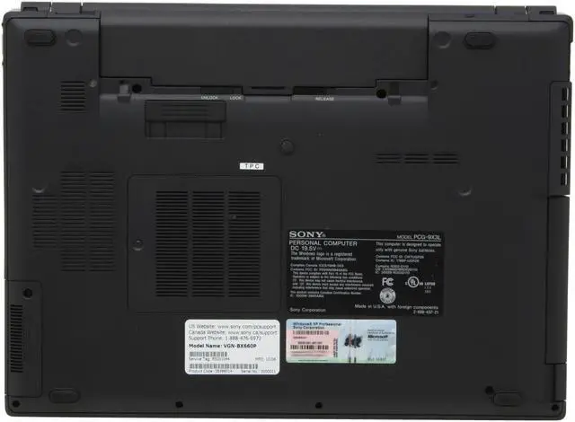 Alt view image 11 of 15 - SONY Laptop VAIO BX Series Intel Core 2 Duo T7400 1GB Memory 120GB HDD ATI Mobility Radeon X1600 15.4" Windows XP Professional VGN-BX660P50