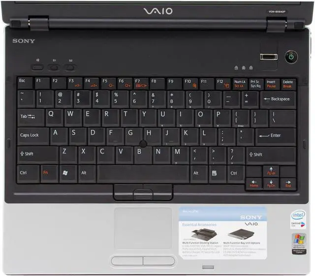 Alt view image 4 of 14 - SONY Laptop VAIO BX Series Intel Core 2 Duo T7200 1GB Memory 80GB HDD Intel GMA 950 14.1" Windows XP Professional VGN-BX640PS3