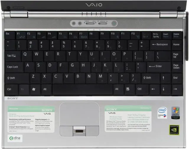 Alt view image 7 of 16 - SONY VAIO SZ Series 13.3" Intel Core 2 Duo T7200 2GB Memory DDR2 533 Windows XP Professional