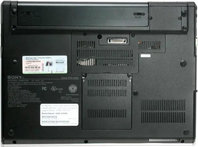 Alt view image 13 of 17 - SONY Laptop VAIO SZ Series Intel Core 2 Duo T7200 1GB Memory 80GB HDD NVIDIA GeForce Go 7400 and Intel GMA950 13.3" Windows Vista Business VGN-SZ440N11