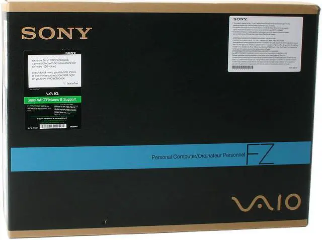 Alt view image 17 of 17 - SONY Laptop VAIO FZ Series Intel Core 2 Duo T7100 2GB Memory 200GB HDD Intel GMA X3100 15.4" Windows Vista Home Premium VGN-FZ140E/B
