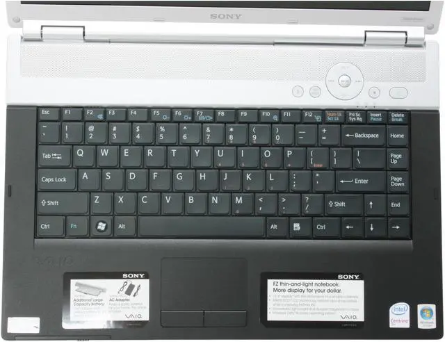 Alt view image 5 of 14 - SONY Laptop VAIO FZ Series Intel Core 2 Duo T7100 2GB Memory 200GB HDD Intel GMA X3100 15.4" Windows Vista Business VGN-FZ140N/B