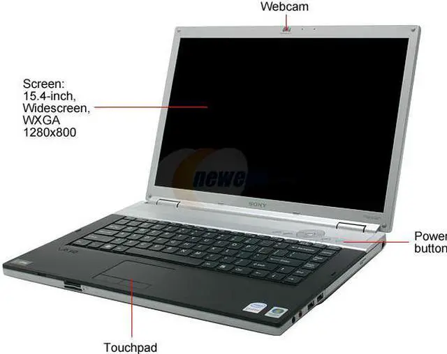 Alt view image 4 of 16 - SONY Laptop VAIO FZ Series Intel Core 2 Duo T7300 2GB Memory 200GB HDD Intel GMA X3100 15.4" Windows Vista Home Premium VGN-FZ160E/B