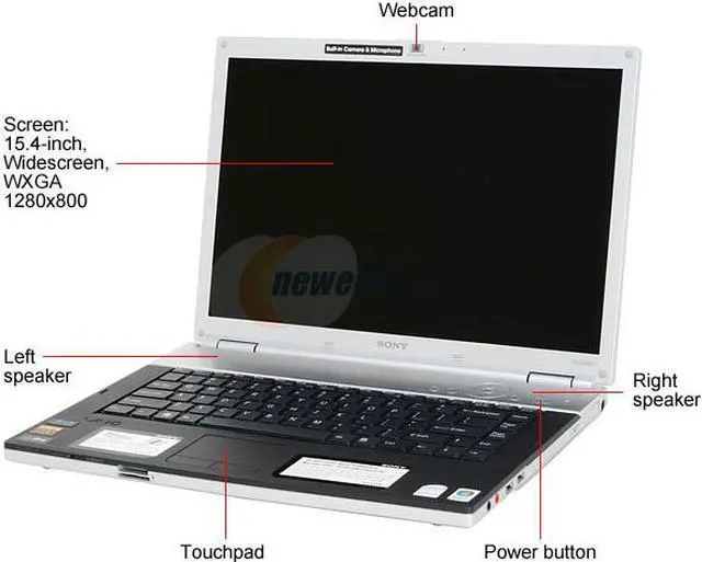 Alt view image 3 of 14 - SONY Laptop VAIO FZ Series Intel Core 2 Duo T7300 2GB Memory 200GB HDD NVIDIA GeForce 8400M GT 15.4" Windows Vista Home Premium VGN-FZ180E/B