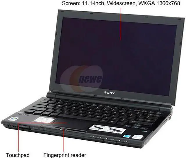 Alt view image 2 of 14 - SONY Laptop VAIO TZ Series Intel Core 2 Duo U7500 1GB Memory 100GB HDD Intel GMA 950 11.1" Windows Vista Business VGN-TZ130N/B