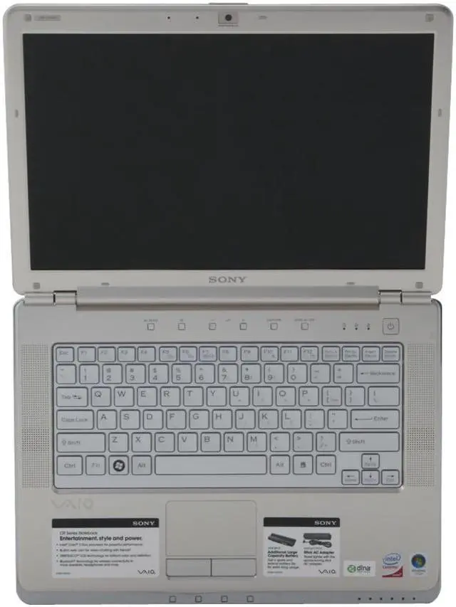 Alt view image 12 of 13 - SONY Laptop VAIO CR Series Intel Core 2 Duo T7250 2GB Memory 250GB HDD Intel GMA X3100 14.1" Windows Vista Home Premium VGN-CR320E/N