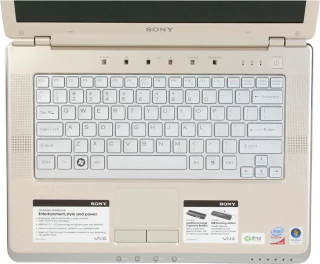 Alt view image 13 of 18 - SONY Laptop VAIO CR Series Intel Core 2 Duo T8100 3GB Memory 320GB HDD Intel GMA X3100 14.1" Windows Vista Home Premium VGN-CR520E/N