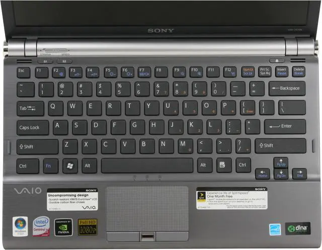 Alt view image 10 of 17 - SONY Laptop VAIO Z Series Intel Core 2 Duo P9500 3GB Memory 320GB HDD NVIDIA GeForce 9300M GS and Intel GMA 4500MHD 13.1" Windows Vista Business/XP Professional downgrade VGN-Z570N/B