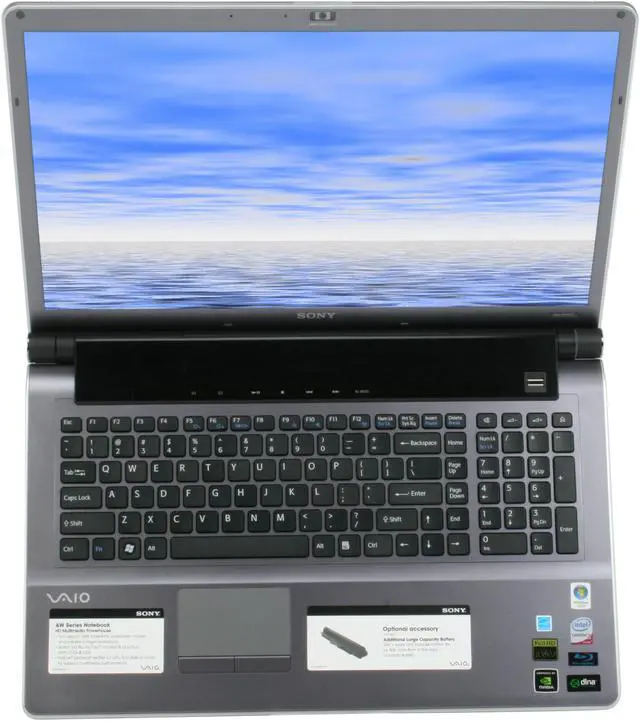 Alt view image 10 of 15 - SONY Laptop VAIO AW Series Intel Core 2 Duo P8400 4GB Memory 320GB HDD NVIDIA GeForce 9600M GT 18.4" Windows Vista Home Premium 64-bit VGN-AW120J/H