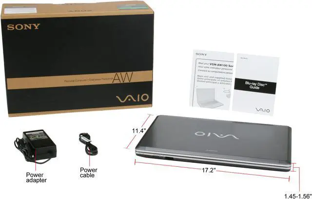 Alt view image 15 of 15 - SONY Laptop VAIO AW Series Intel Core 2 Duo P8400 4GB Memory 320GB HDD NVIDIA GeForce 9600M GT 18.4" Windows Vista Home Premium 64-bit VGN-AW120J/H